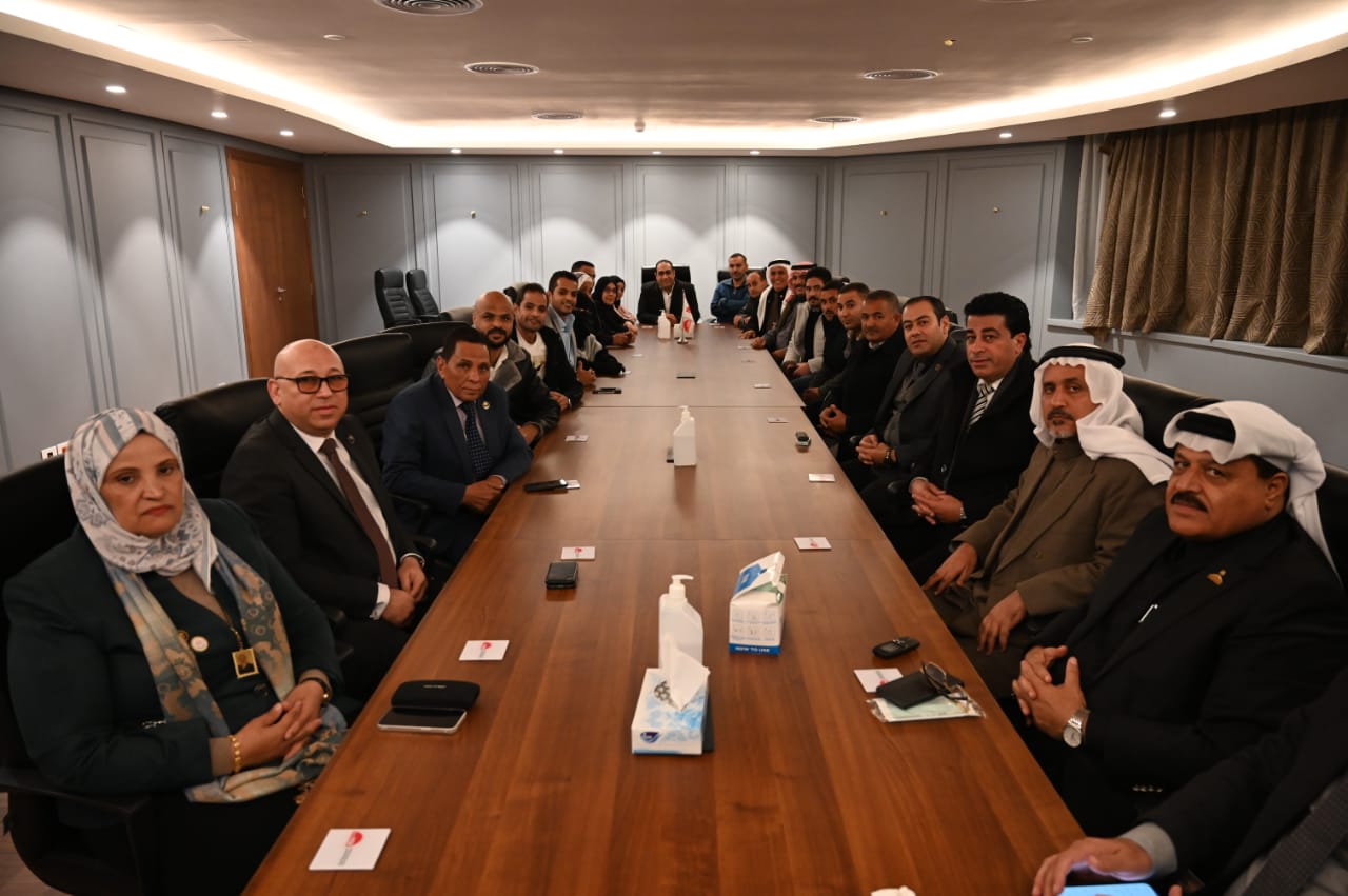 مشايخ قبائل سيناء خلال زيارة الأكاديمية الوطنية للتدريب