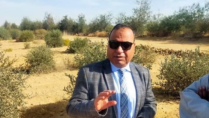 وكيل وزارة الزراعة بالفيوم أثناء تفقده المحاصيل الزراعية