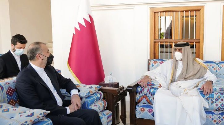 أمير قطر ووزير خارجي إيران