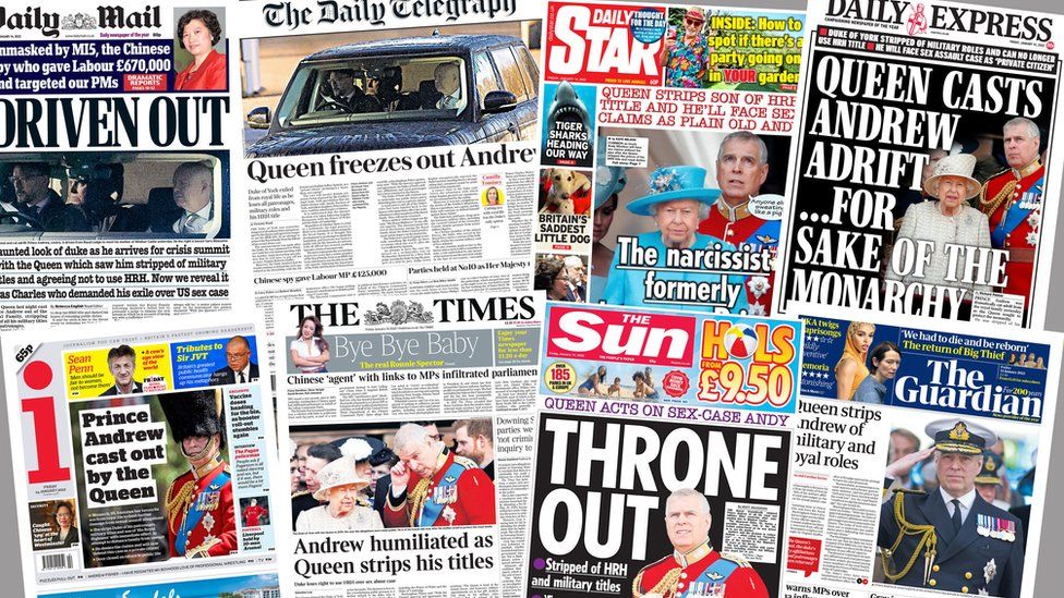 الصحف العالمية تهاجم الأمير أندرو