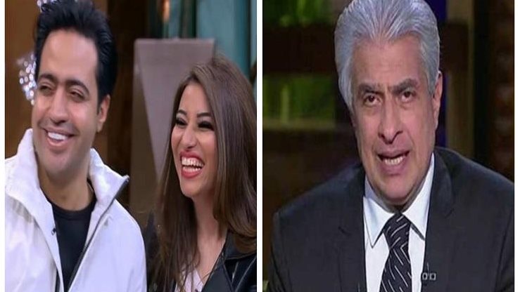 الفنانة غادة رجب وزوجها ووائل الإبراشي 