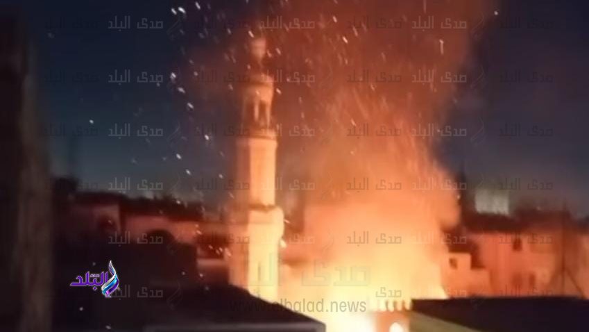 حريق في مسجد الشيخ علم الدين الرباط بمدينة منفلوط 