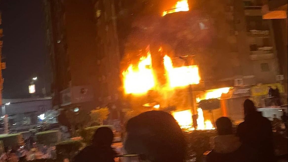 حريق عقار مدينة نصر