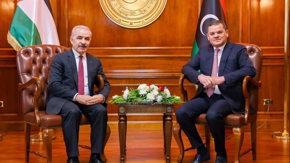 الدبيبة مع نظيره الفلسطيني