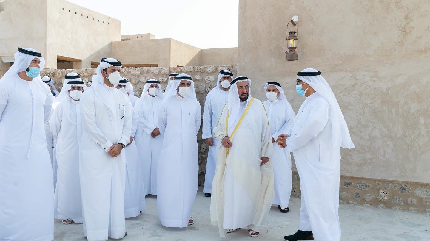 أثناء افتتاح بيت الشيخ سعيد بن حمد القاسمي 