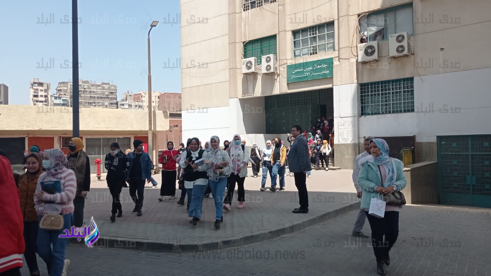 تجربة إخلاء ناجحة لكلية الآثار جامعة عين شمس