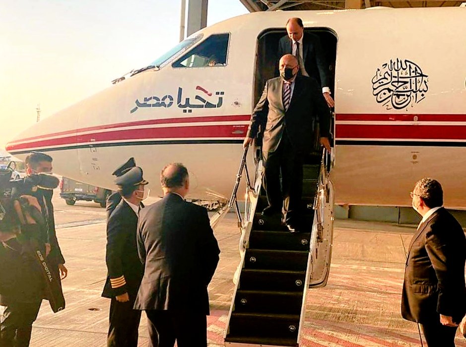 لقطات من وصول سامح شكري إلى إسرائيل 