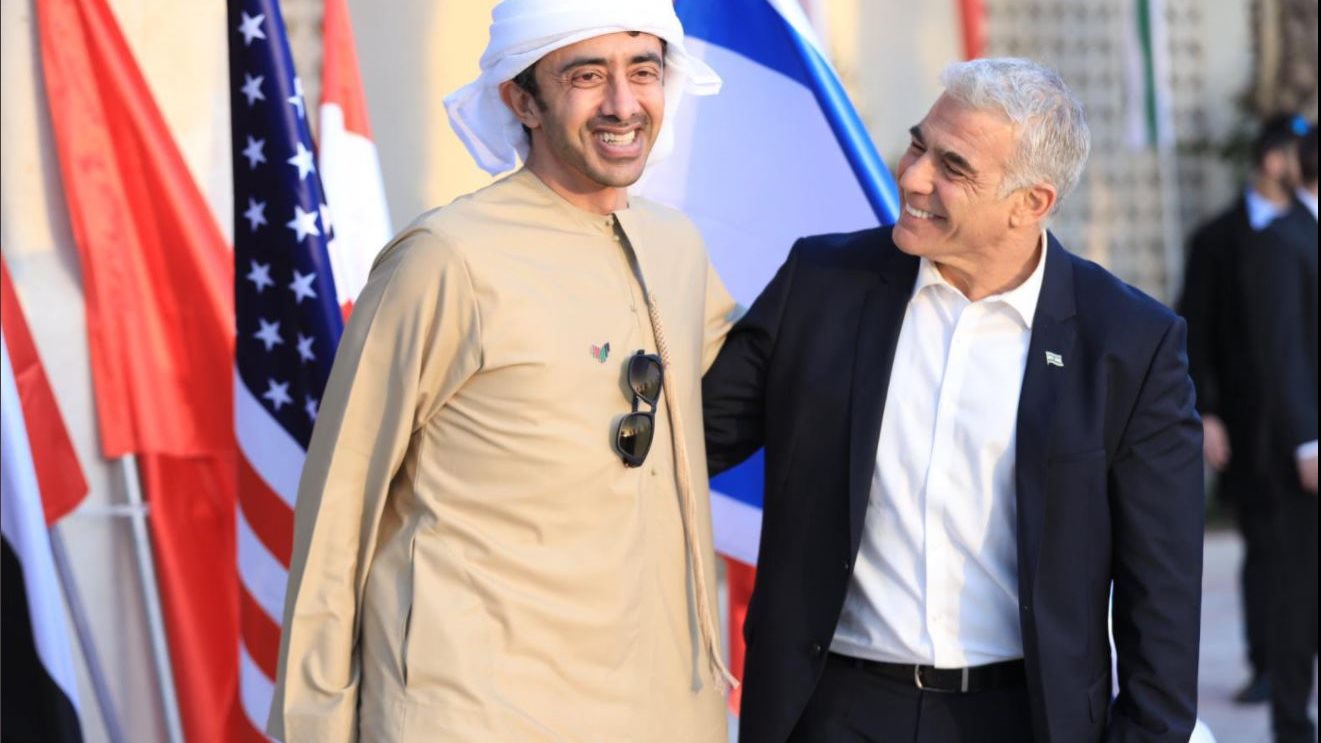 عبدالله بن زايد ويائير لابيد 