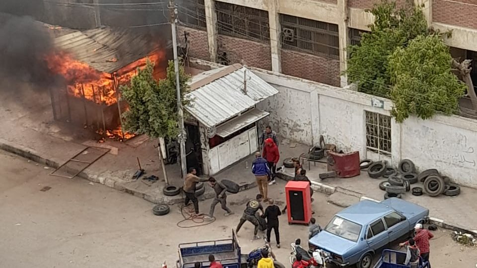 حريق بكشك بجوار مدرسة الزراعة بالاسماعيلية