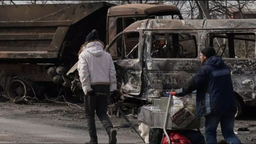 مظاهر دمار من الحرب الروسية الأوكرانية 