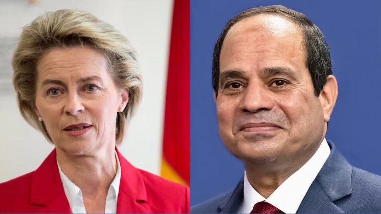 رئيسة المفوضية الأوروبية والرئيس السيسي
