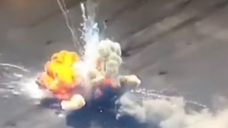 انفجار دبابة روسية