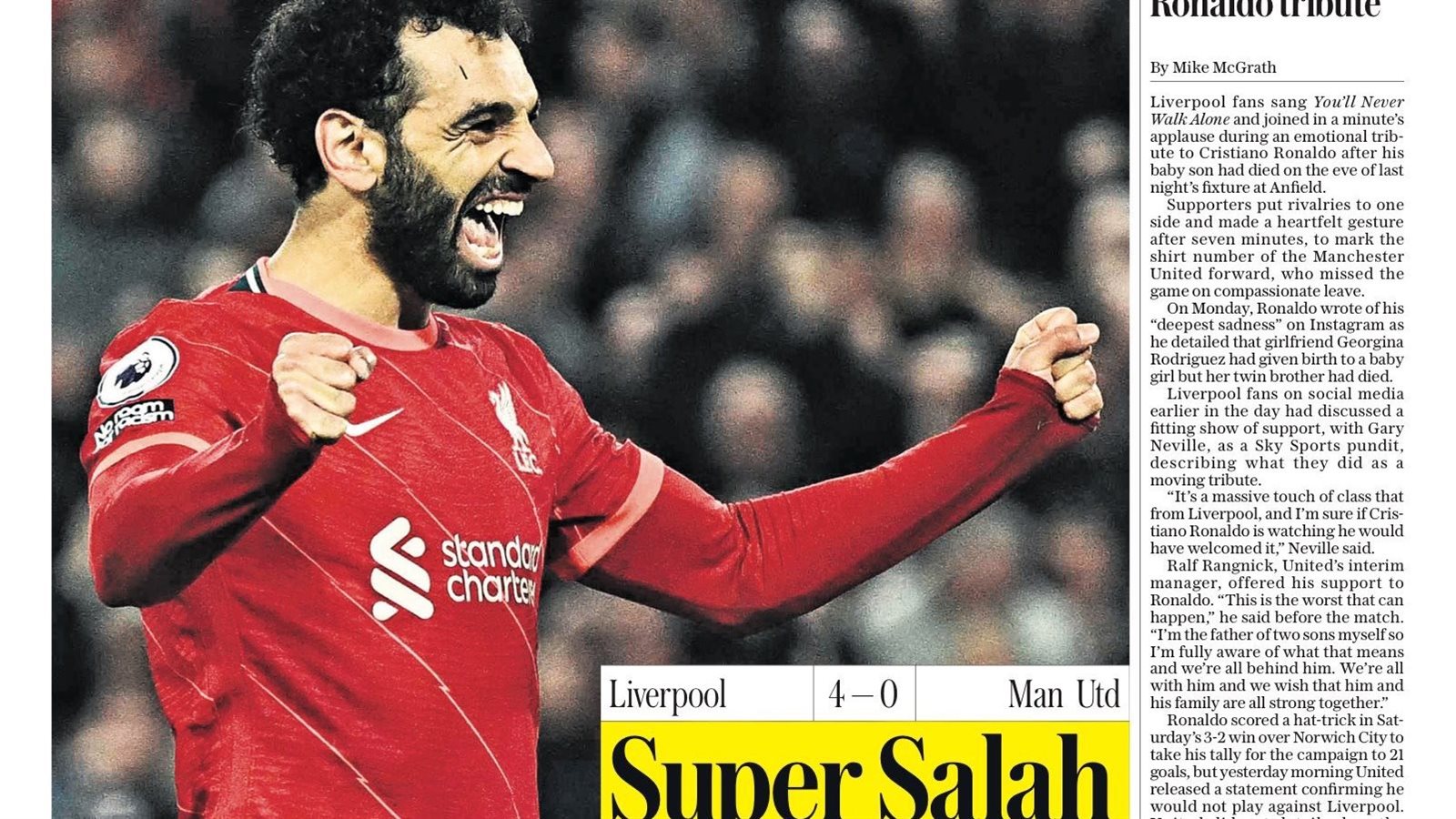 محمد صلاح يتصدر عناوين الصحف الإنجليزية