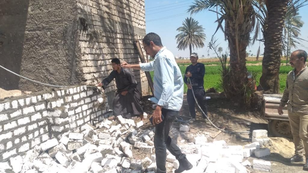 إزالة التعديات على الأراضي الزراعية وأملاك الدولة بالمنيا 