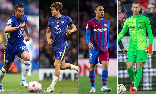 لاعبو برشلونة وتشيلسي