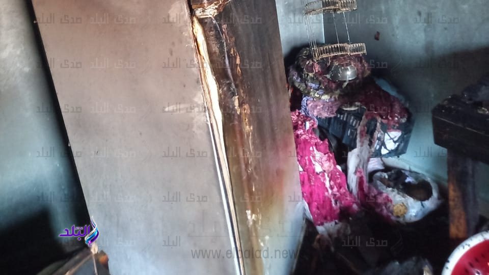 المنزل المحترق بقرية مسارة
