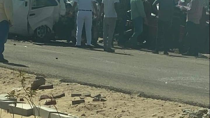 حادث  تصادم  على الطريق الدولي الساحلي في سيناء 