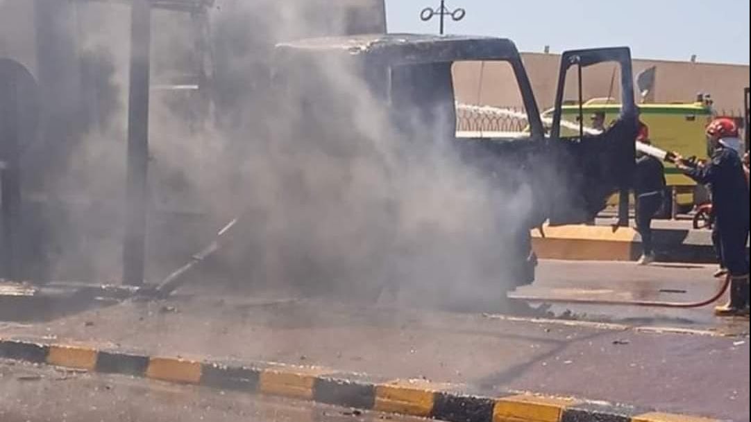 صورة السيارة المحترقة