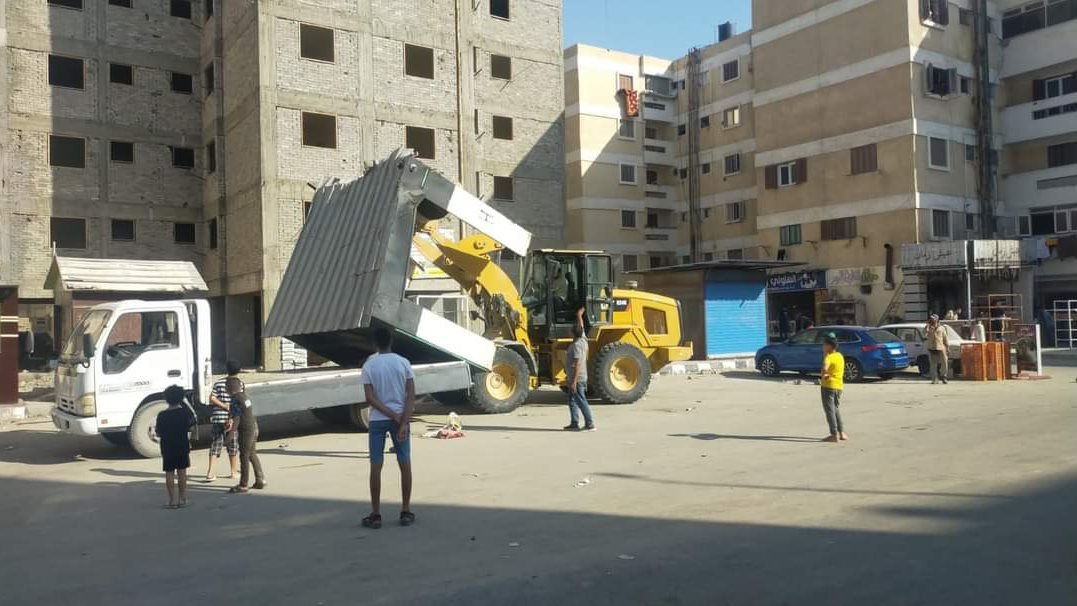 حملات إزالة التعديات علي الارصفة بالعريش 