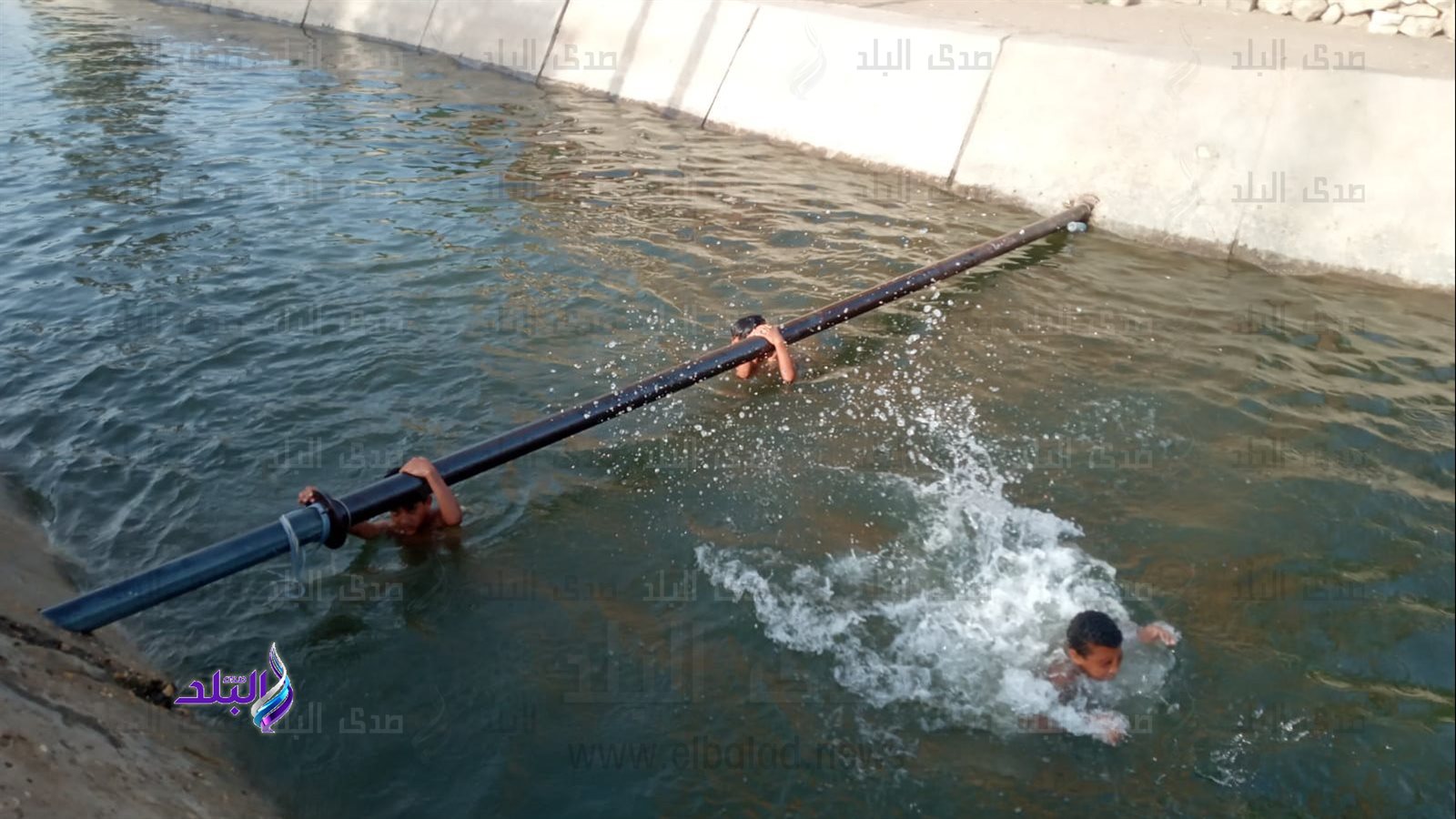 مياه الترع بديلا عن حمامات السباحة في قرى بني سويف