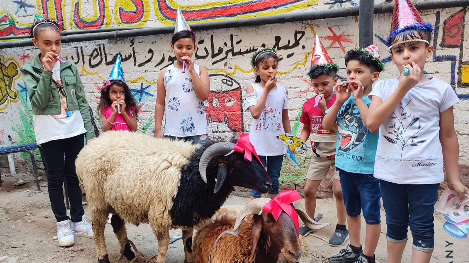 بهجة للإنسان والحيوان..شاهد فرحة المصريين بعيد الأضحي بحلوان