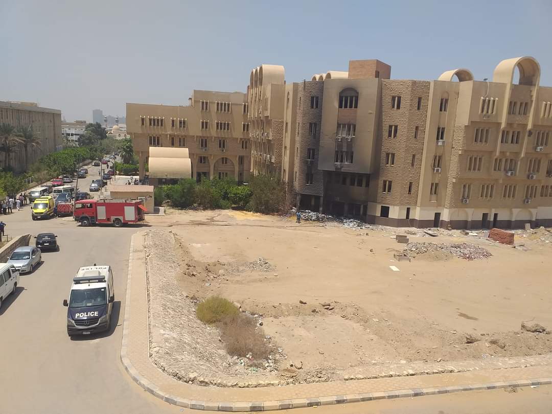 حريق كلية طب الأسنان جامعة الأزهر 