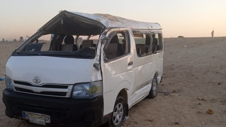انقلاب ميكروباص بالمنيا 
