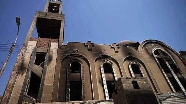 حريق كنيسة أبو سيفين بالمنيرة
