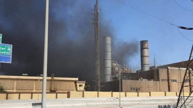 حريق بمحطة كهرباء حلوان