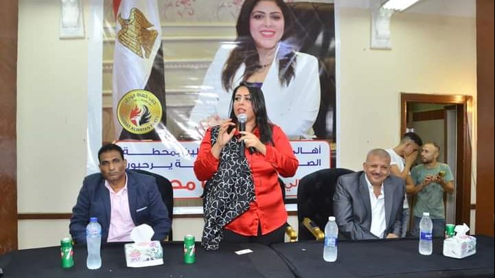 النائبة مرثا محروس خلال الإحتفالية  