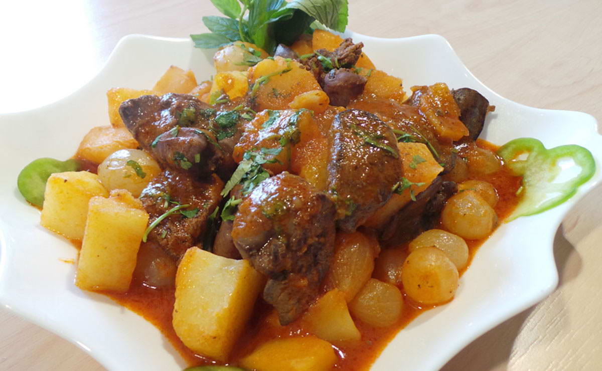 كبدة فراخ بالبطاطس