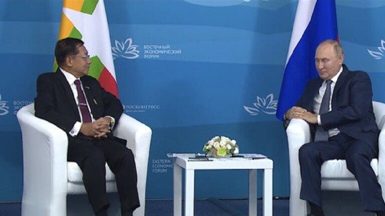 بوتين ورئيس وزراء ميانمار