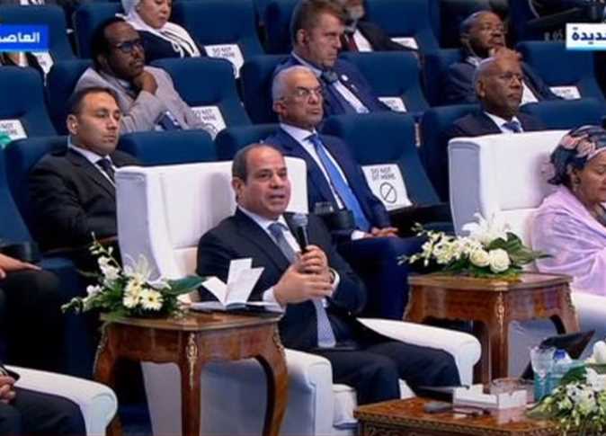 الرئيس اليوم خلال كلمته اليوم بمنتدى مصر للتعاون الدولي والتمويل الإنمائي