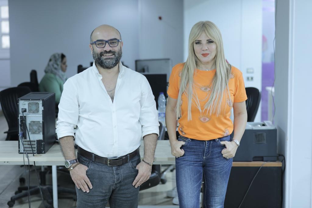 ندى بسيوني مع احمد صبري رئيس تحرير موقع صدى البلد