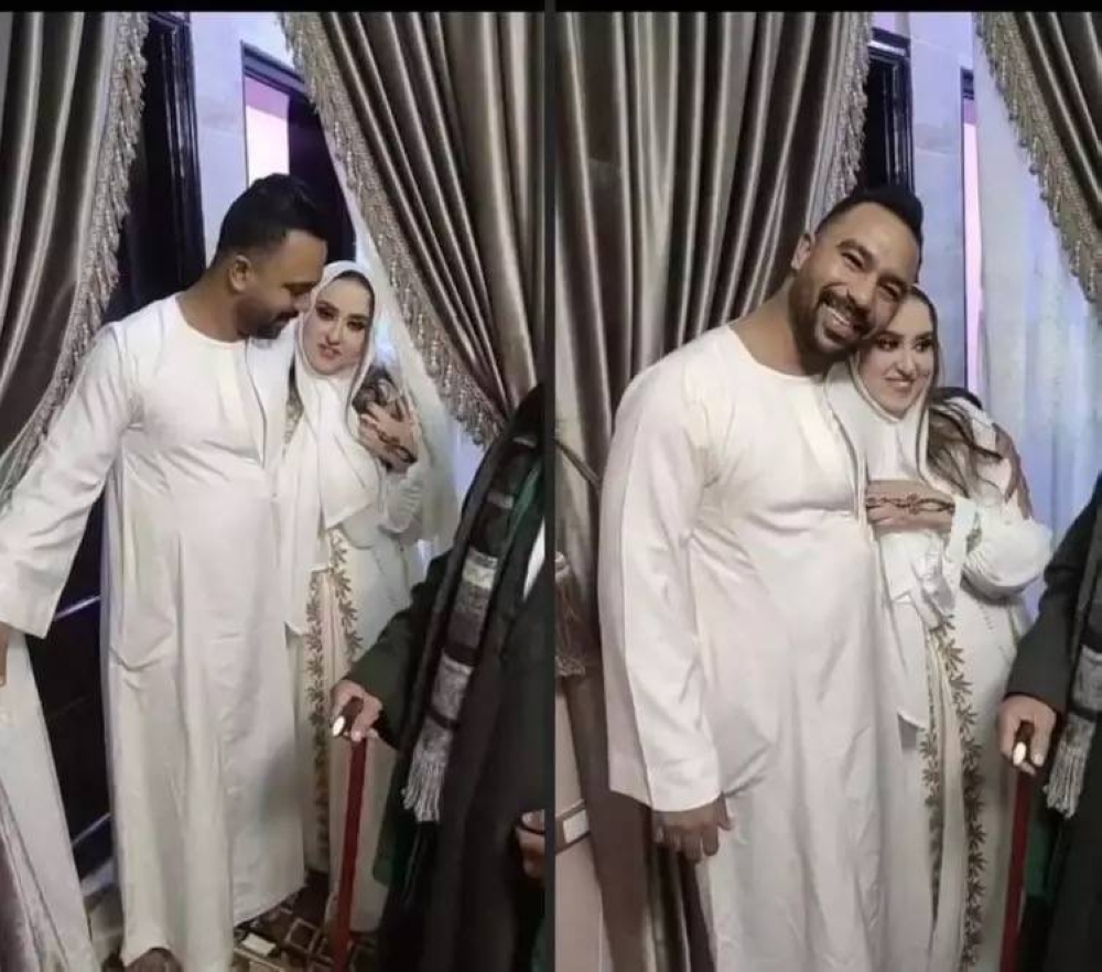 عروس الاسماعيلية بجانب زوجها