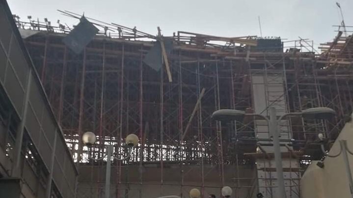 انهيار سقالات كوبري ترعة الزمر بفيصل