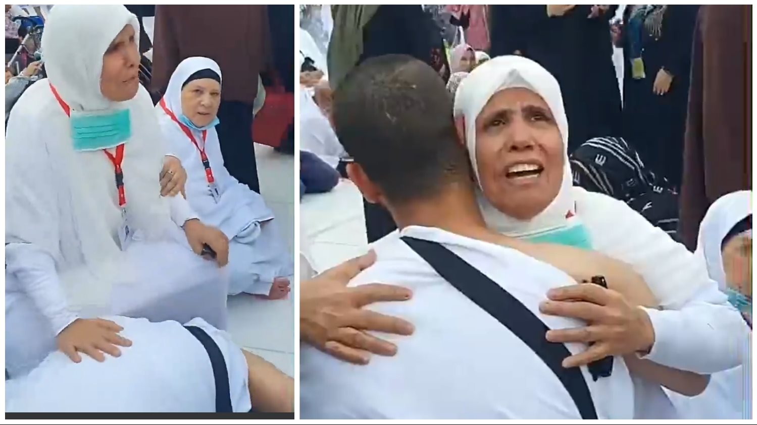 أم مصرية تدعو لابنها أمام الكعبة 