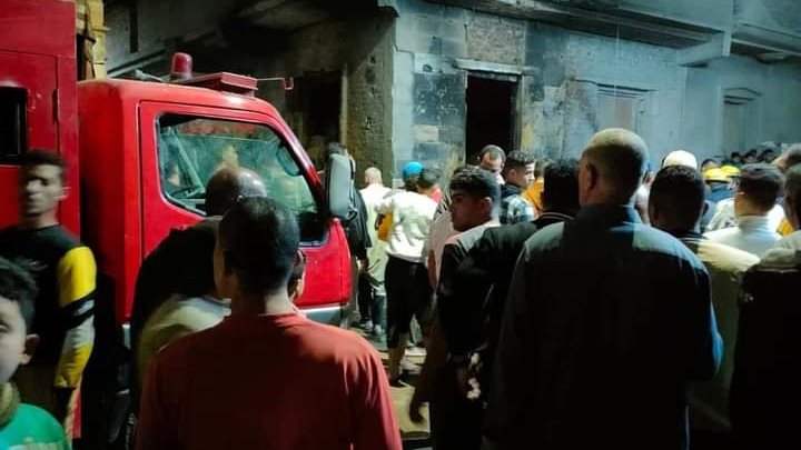 حريق قرية شبرابابل بمركز المحلة 