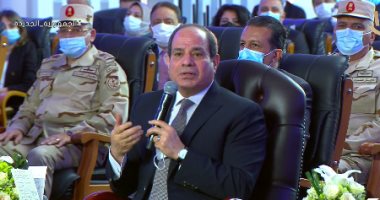 الرئيس السيسي خلال افتتاحه المشروعات بأسبوع الصعيد