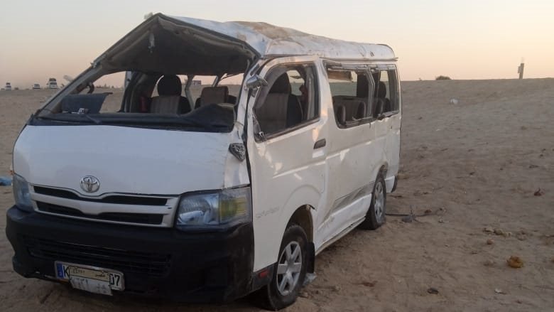 انقلاب ميكروباص بصحراوي مغاغة 