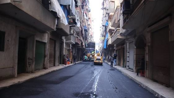 استكمال أعمال الرصف شرقي الإسكندرية