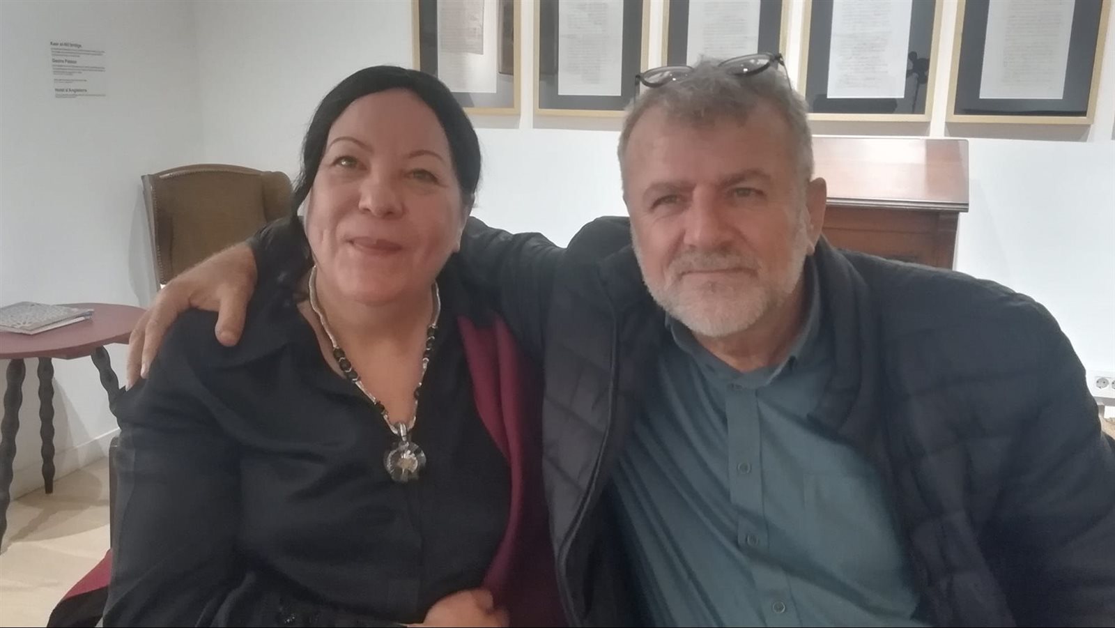 د. ثائر ديب والكاتبة فاطمة قنديل