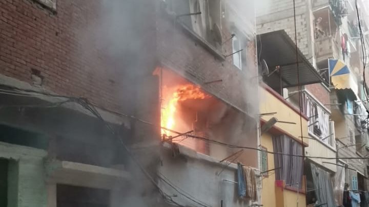 حريق بعزبة الموظفين بالإسكندرية