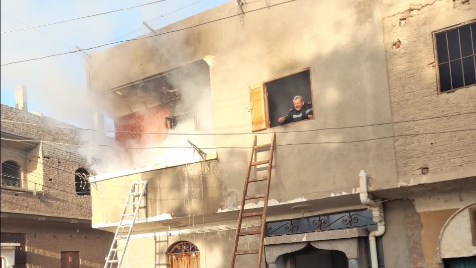 حريق شقة سكنية بمركز الغنايم 