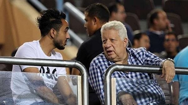 مرتضى منصور رئيس نادي الزمالك واللاعب كهربا