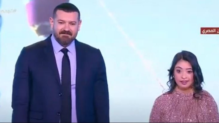 الفنان عمرو يوسف والمذيعة رحمة خالد 