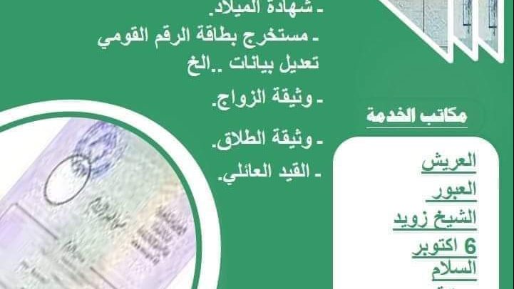 أماكن تقديم خدمات البريد بمكاتب شمال سيناء 