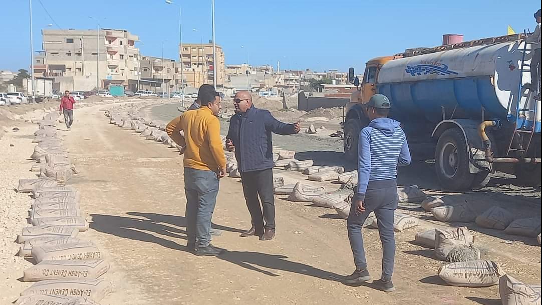 متابعة أعمال التجميل بشوارع العريش 