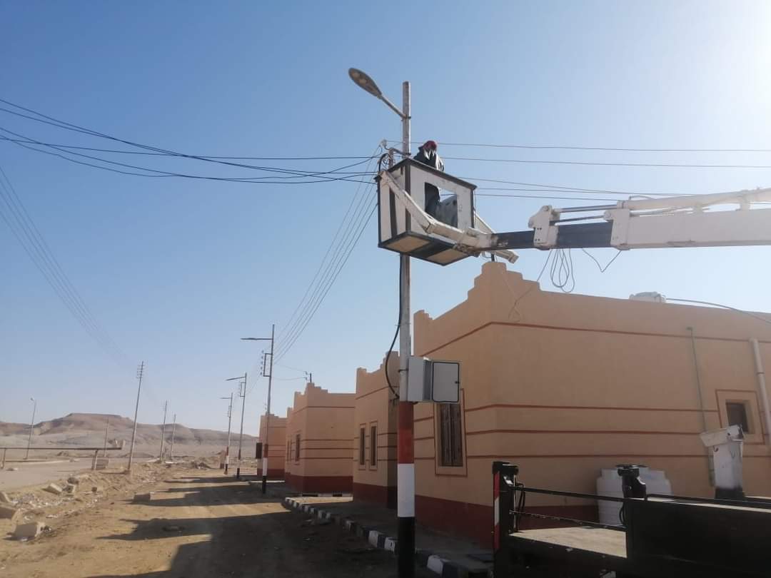 اصلاح أعطال أعمدة الإنارة بقري الحسنة 