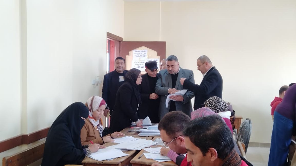 متابعة أعمال تصحيح امتحانات الشهادة الابتدائية والاعدادية ال